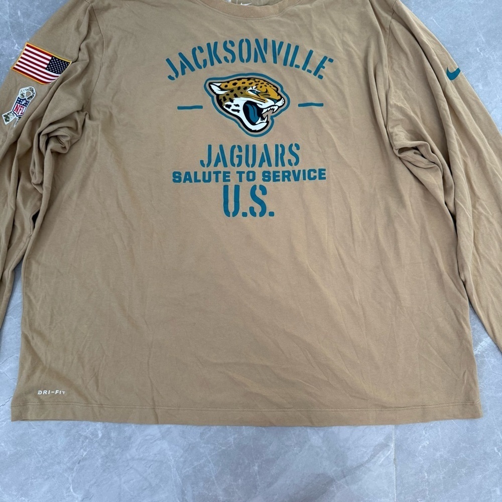 Men's Nike NFL Jacksonville Jaguars 2019 Salute to Service Long Sleeve Shirt XXL - Picture 4 of 16